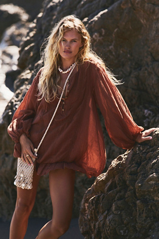 Florence Mini Dress by free-est at Free People in Honey Topaz, Size: Medium