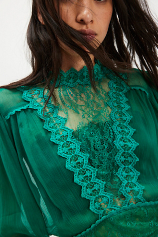 Nigel Preston Farmers Wife Blouse at Free People in Rain Forest, Size: Small
