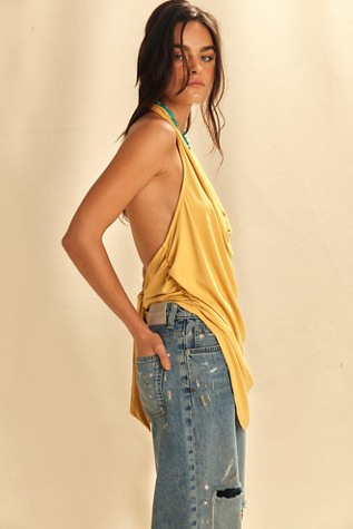 Good Feels Halter Tunic by free-est at Free People in Yellow, Size: Small