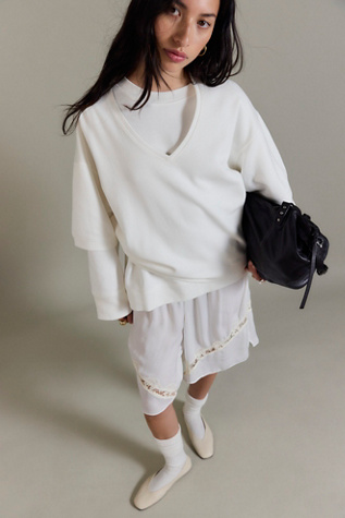 We The Free Frankie Long Sleeve at Free People in Clean Ivory, Size: XL