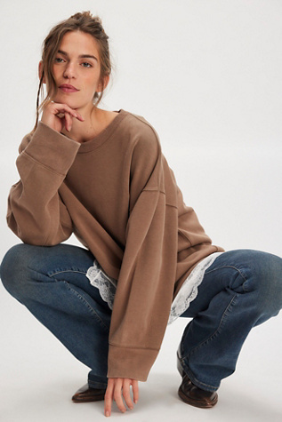 We The Free Frankie Long Sleeve at Free People in Brown, Size: S