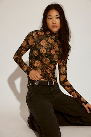 Lyric Long Sleeve at Free People in Black Combo, Size: XS