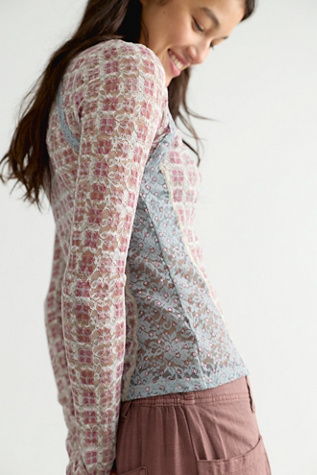 Lyric Sheer Lace Long Sleeve Turtleneck Top