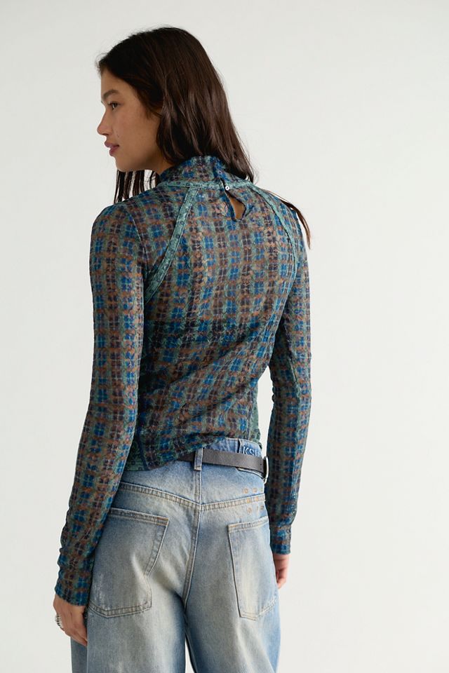 Lyric Sheer Lace Long Sleeve Turtleneck Top #1