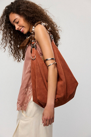 Suzie Suede Slouch Tote at Free People in Between Brown