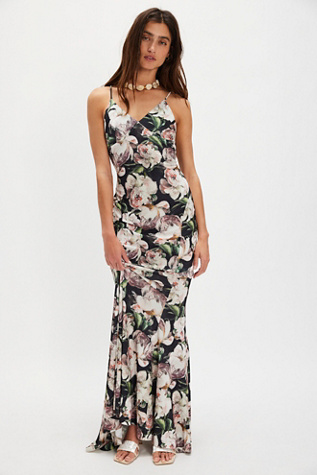 Norma Kamali Low Back Slip Fishtail Gown