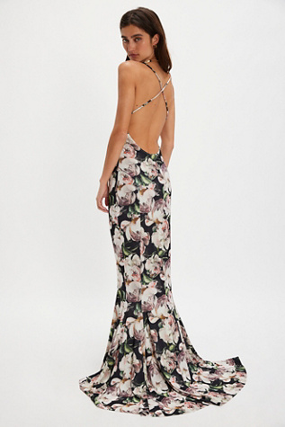 Norma Kamali Low Back Slip Fishtail Gown