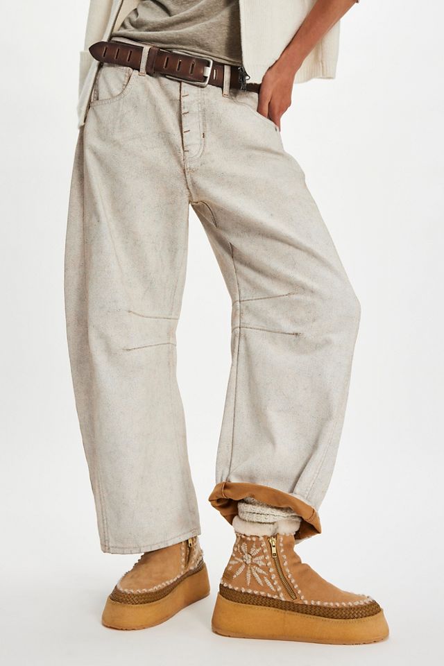 Setsu Platform Floral Stitched Boots