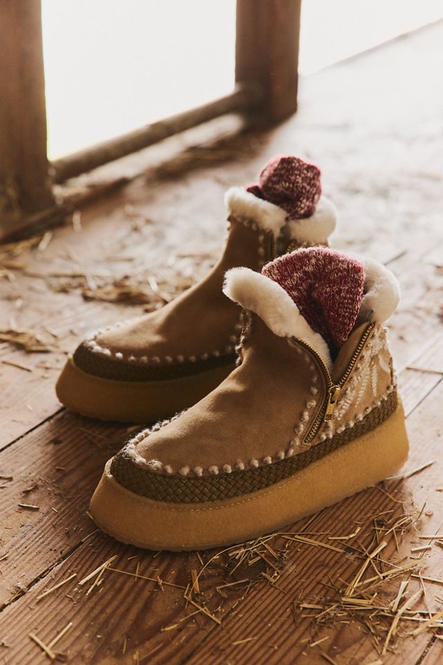 Bottines à Plateforme Setsu avec Broderie Florale #4