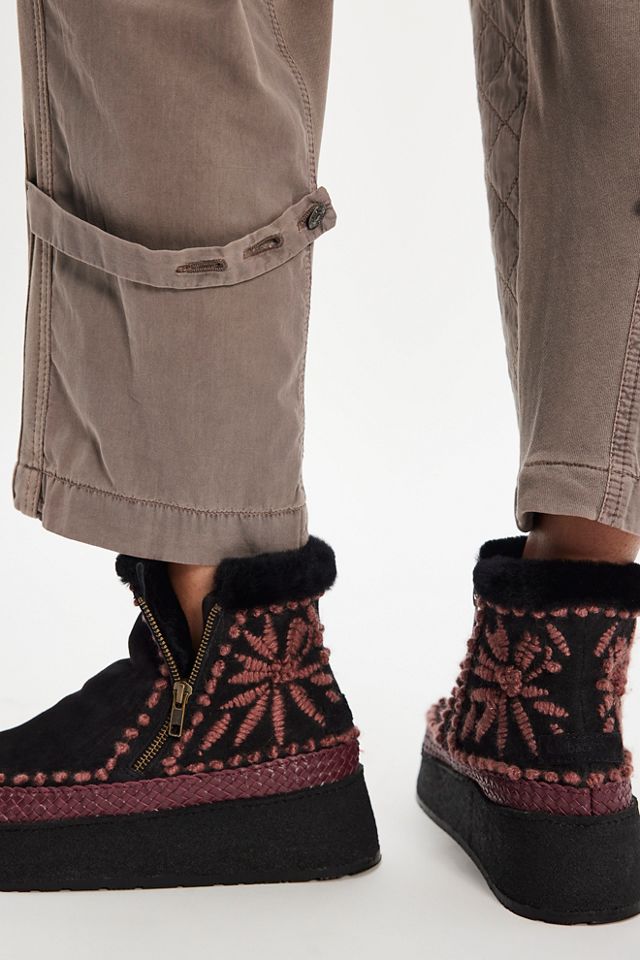 Setsu Platform Floral Stitched Boots #2