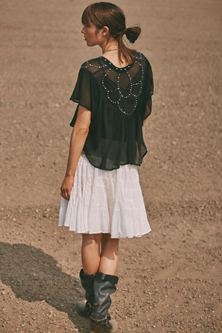So Fine Studded Blouse at Free People in Black, Size: XL