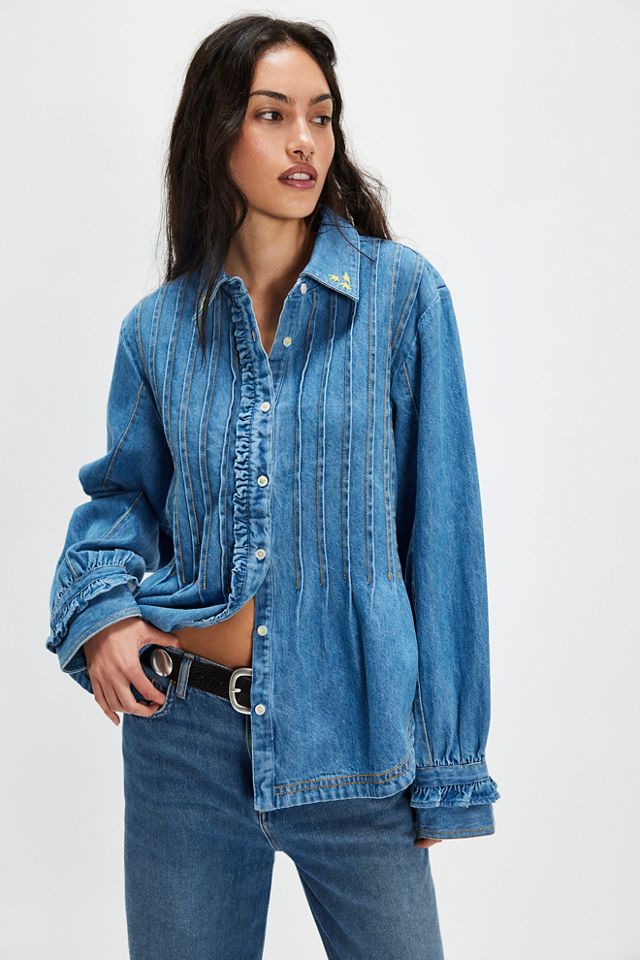 Chemise en jean à plis Robin #1