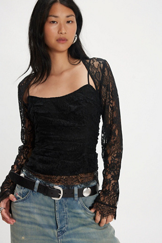 Paloma Lace Top at Free People in Black, Size: M