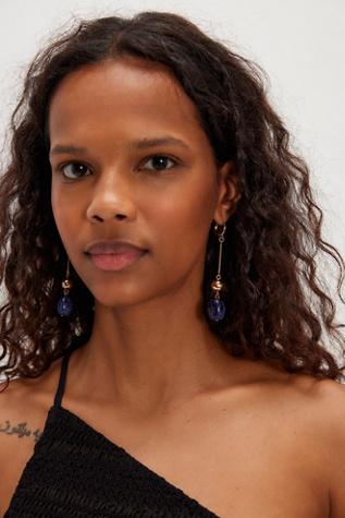 Boucles d'oreilles pendantes Check Mate par Free People en Silver & Tigers Eye, pour femme