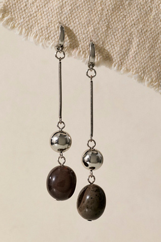 Check Mate Drop Earrings by Free People in Green