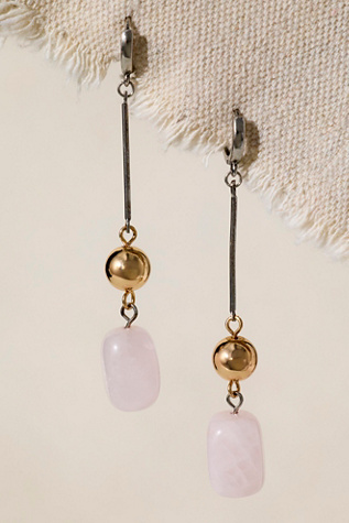 Check Mate Semiprecious Stone Drop Earrings by Free People in Pink