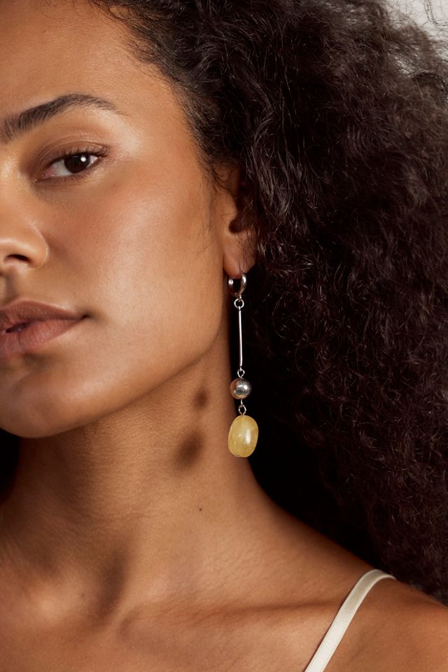 Boucles d'oreilles pendantes en pierres semi-précieuses Check Mate #1