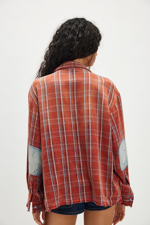Found Plaid Denim Work Shirt #1