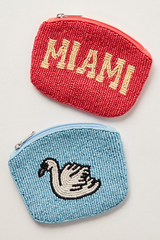Swan Lake Beaded Wallet Bag by Free People in Blue