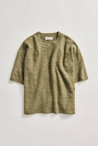Margot SoftSpun Sweater Tee by Free People in Green, Size: L