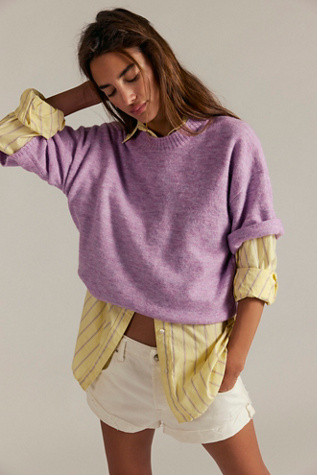Margot Sweater Tee at Free People in Lilac Spell Melange, Size: Large
