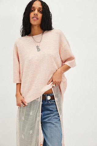 Margot SoftSpun Sweater Tee by Free People in Pink, Size: M