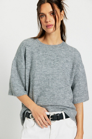 Margot SoftSpun Sweater Tee by Free People in Grey, Size: L