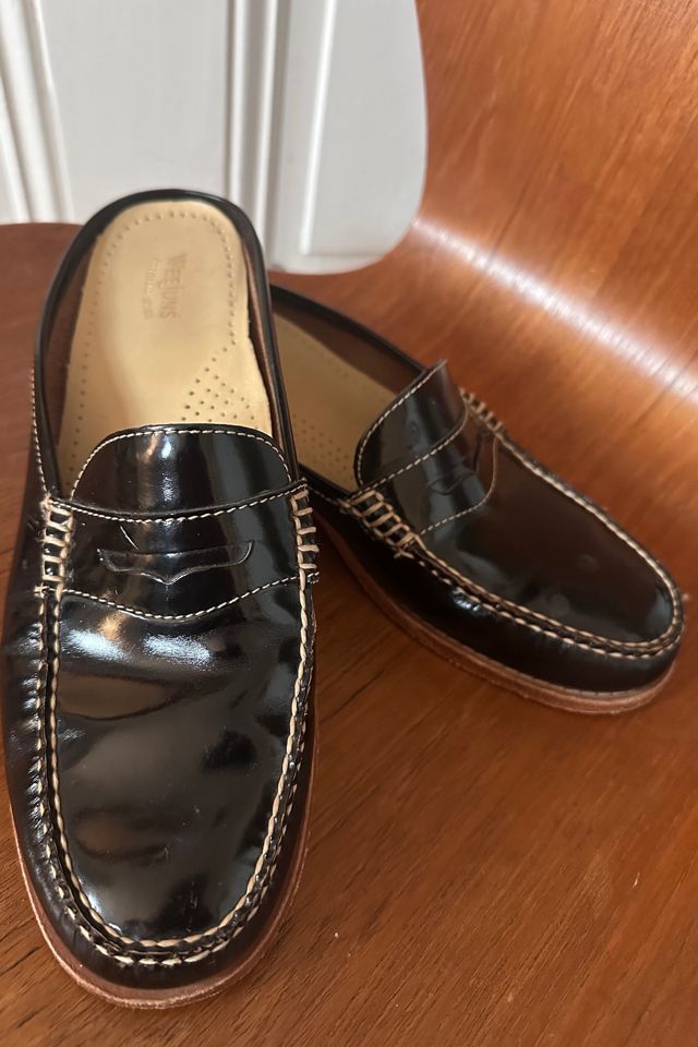 Classic Preppy Brown Patent Leather Bass WeeJuns Mule Selected by KA.TL.AK #1