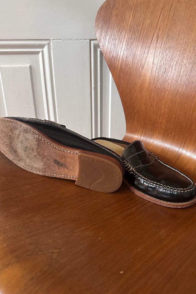 Classic Preppy Brown Patent Leather Bass WeeJuns Mule Selected by KA.TL.AK #2