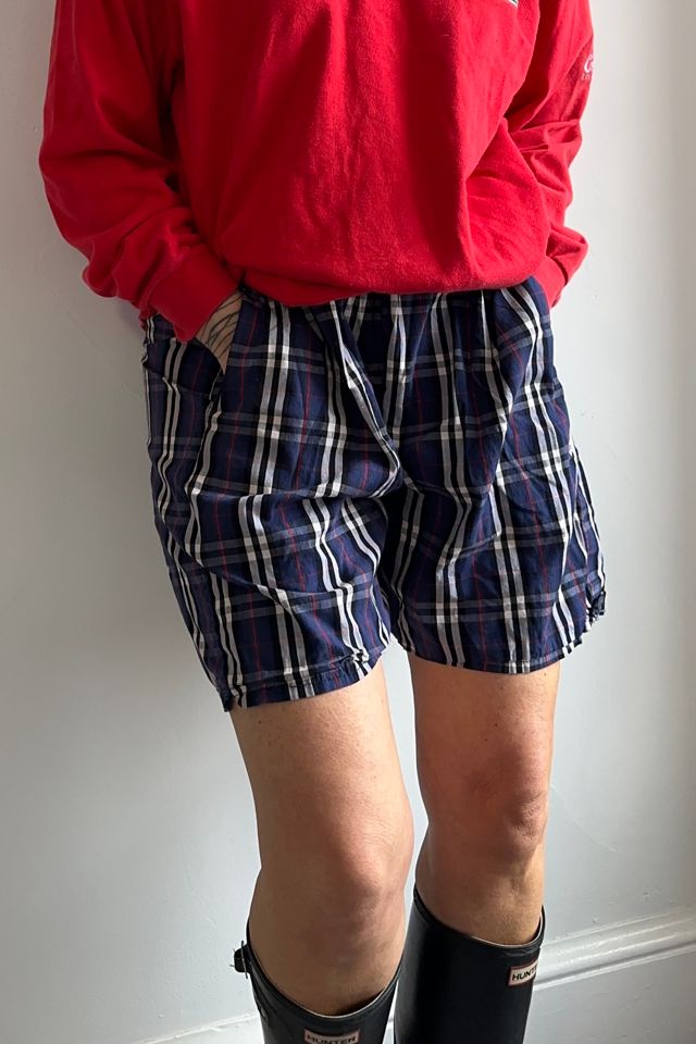 Black, Red, White and Blue Large Pattern Plaid Full Bermuda Shorts Selected by KA.TL.AK #1