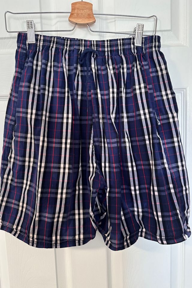 Black, Red, White and Blue Large Pattern Plaid Full Bermuda Shorts Selected by KA.TL.AK #2