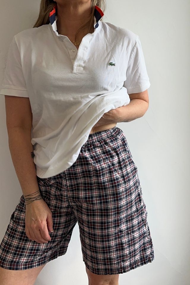 Red, White and Blue Small Pattern Plaid Preppy Bermuda Shorts Selected by KA.TL.AK #2
