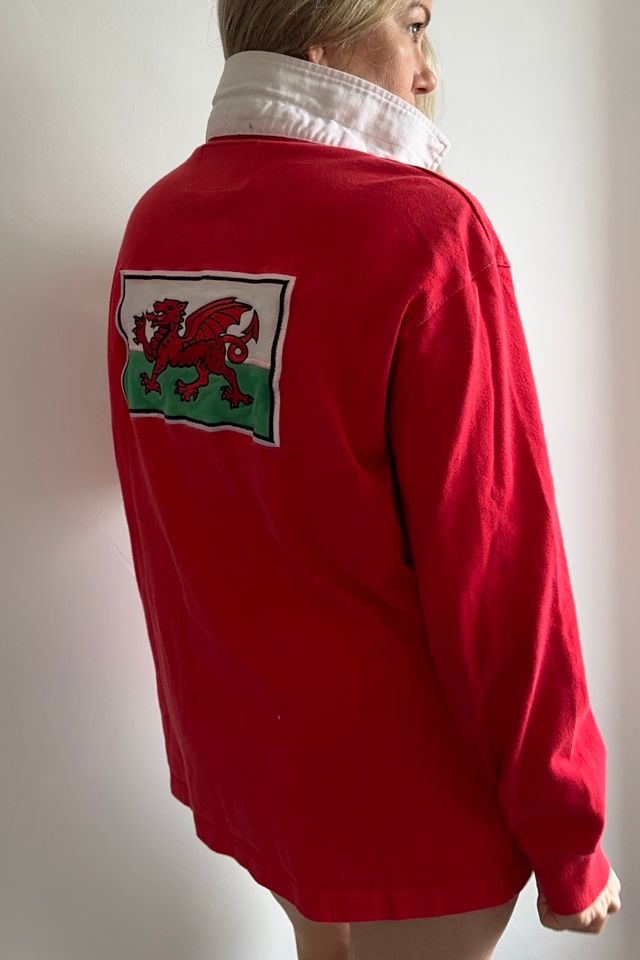 Cotton Traders Welsh Flag Red Dragon Rugby Shirt Selected by