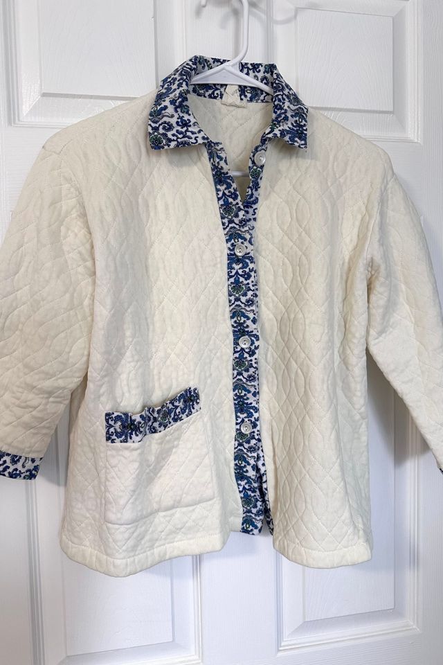 Vintage 1960’s Quilted Lounge Set with Blue Floral Pattern Selected by KA.TL.AK #2