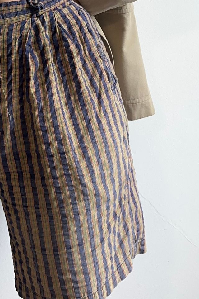 Vintage Preppy Cotton Poppy Plaid Bermuda Shorts with Pockets Selected by KA.TL.AK #2