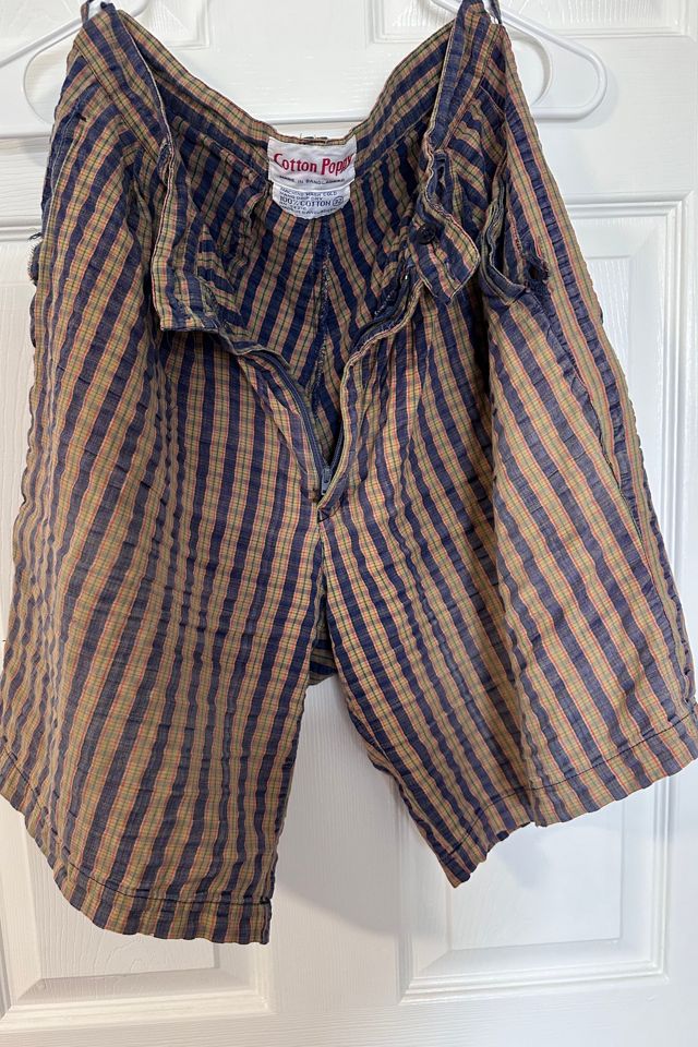 Vintage Preppy Cotton Poppy Plaid Bermuda Shorts with Pockets Selected by KA.TL.AK #3