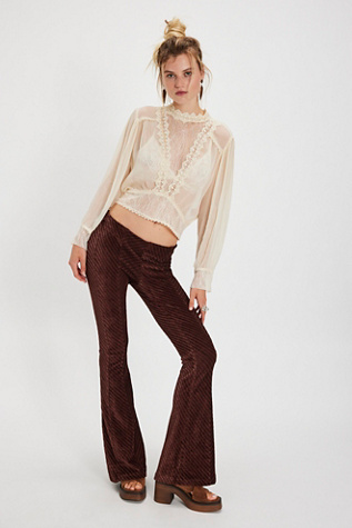 Penny Pull-On Velvet Flared Pants - thumbnail 3