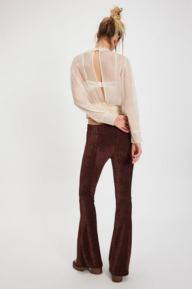 Penny Pull-On Velvet Flared Pants #3