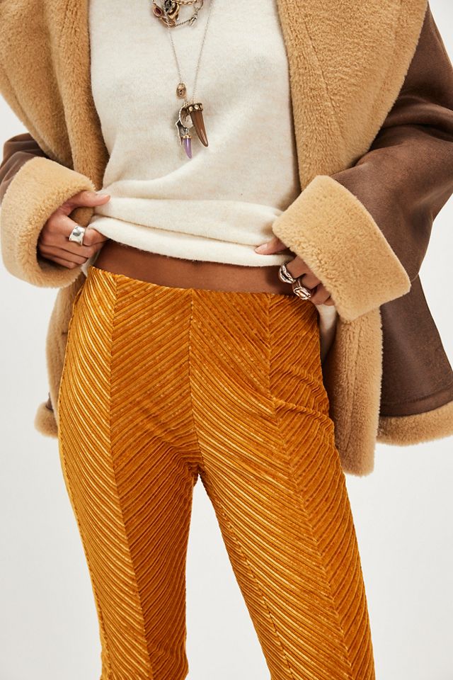 Pantalon évasé en velours à enfiler Penny #1