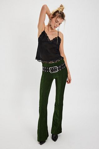 Penny Pull-On Velvet Flared Pants