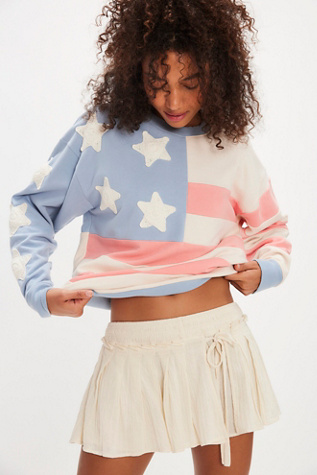 Sweat-shirt Tricia Fix étoiles et rayures en Combo Americana, pour femme chez Free People