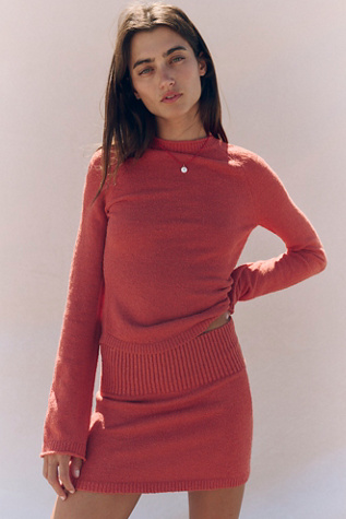Jodi Sweater Skirt Set by free-est at Free People in Orange, Size: XS