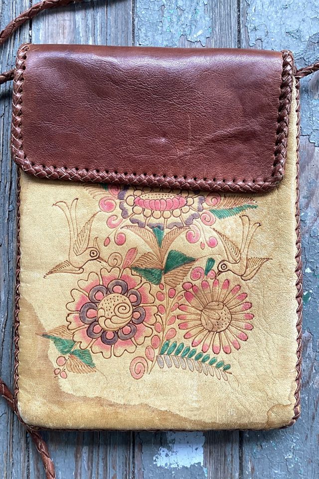 Vintage 1970s Hand Painted CHAR Leather Bag Selected by Cherry #1