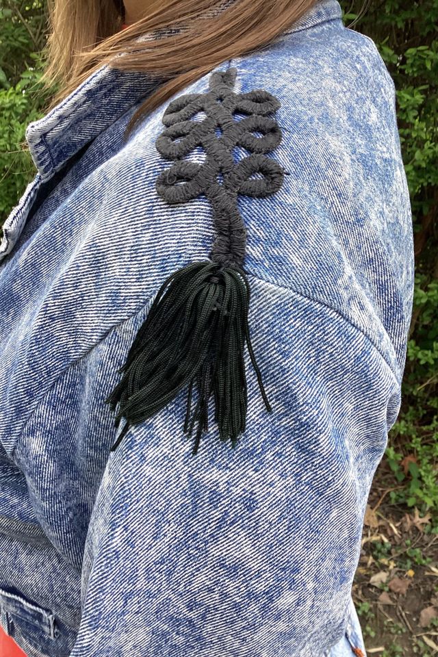 Vintage 1980s Acid Wash Bolero Jacket with Tassels Selected by Cherry #1