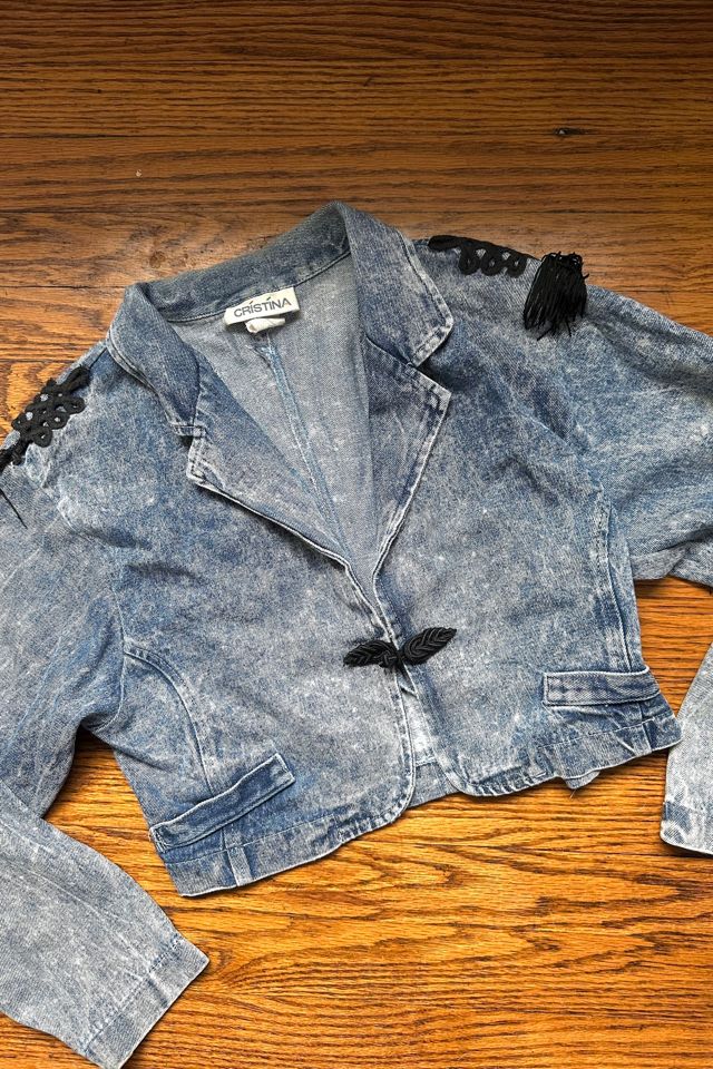 Vintage 1980s Acid Wash Bolero Jacket with Tassels Selected by Cherry #2