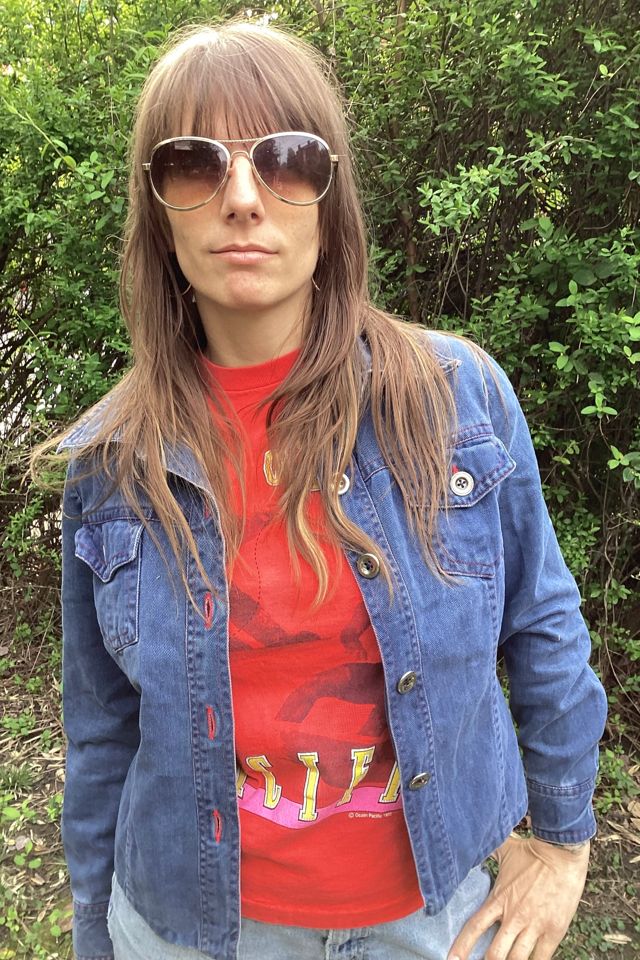 Vintage 1970s Brushed Denim Jacket with Patchwork Appliqué Selected by Cherry #1