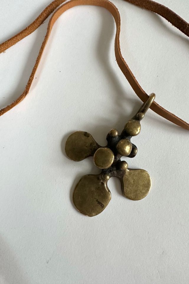 Vintage 1960s Hand Wrought Brass Medallion Necklace Selected by Cherry #1