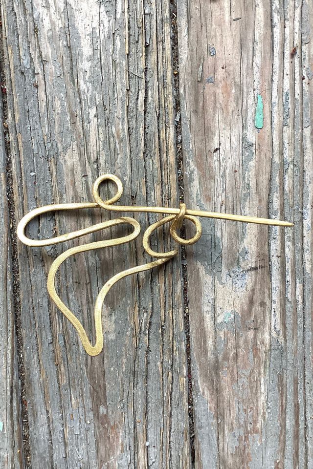 Vintage 1980s Artisan Hand Wrought Metal Pin Selected by Cherry #1