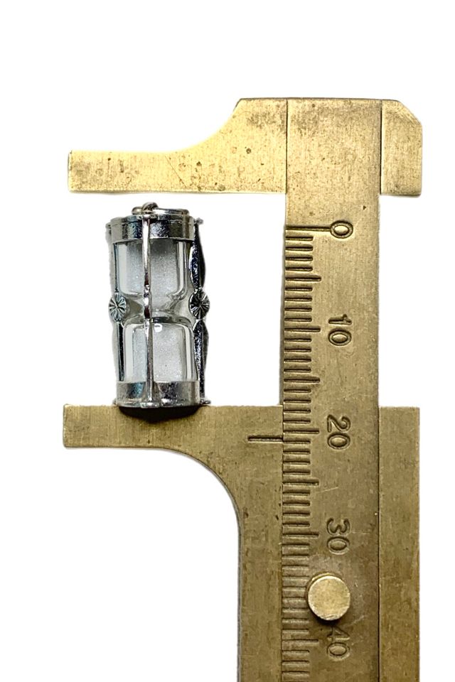 Vintage Sterling Kiss Timer Hourglass Pendant Selected by Lux Revival #2