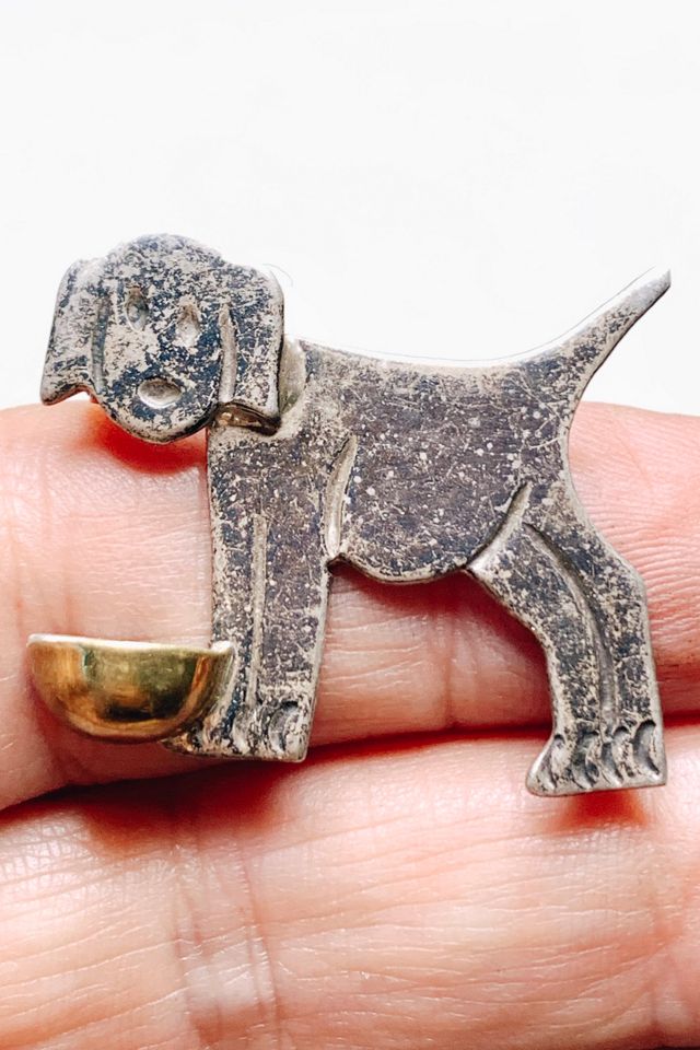 Vintage Sterling + Brass Puppy Dog Brooch Selected by Lux Revival #1